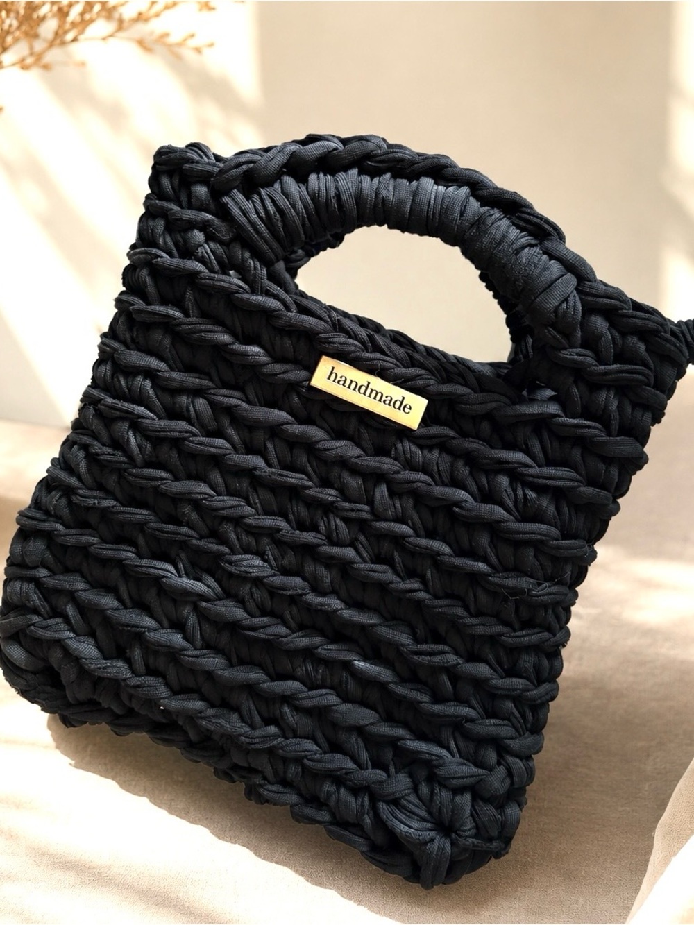 Handmade Black Crochet Purse